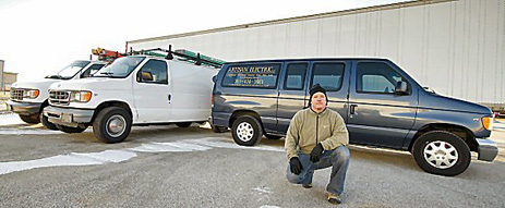 fowler, indiana, Artisan Electric, Chris With Artisan Electric Vans